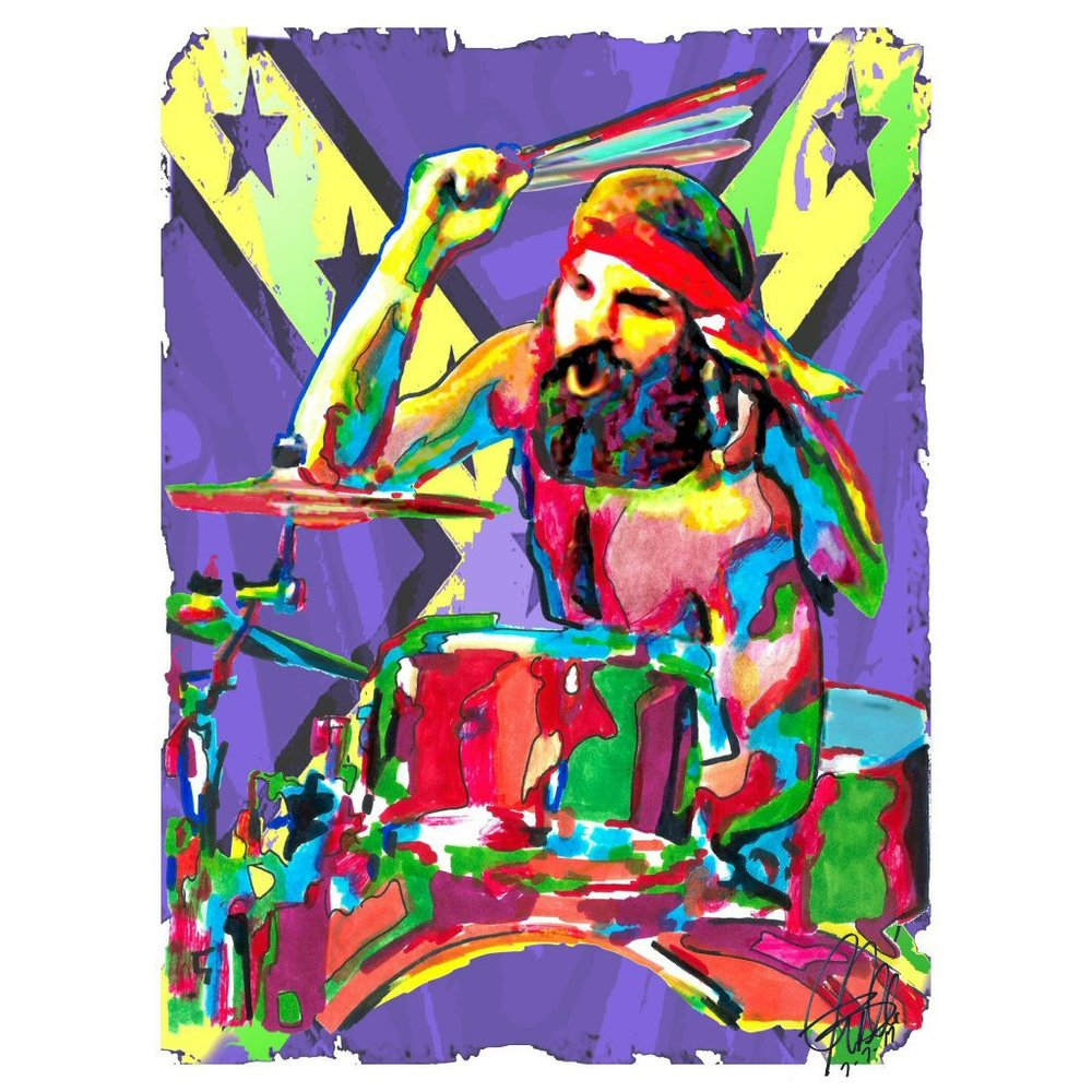 Artimus Pyle Lynyrd Skynyrd Drums Music Poster Print Wall Art 18x24